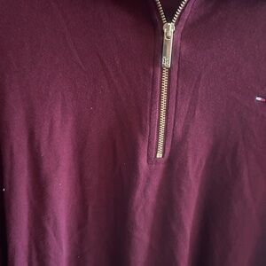 Tommy Hilfiger Maroon Half-Zip Sweater